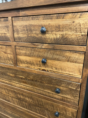 R206AP Rustic Pine 8 Drawer Chest in Black Walnut Finish S-555