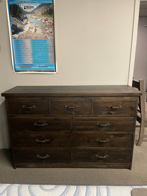 R180P Rustic Pine 9 Drawer Chest in Guinness Finish S-739