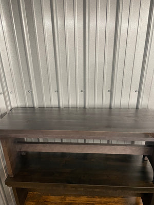 Rustic R082P Bench with Rustic Pine Seat & Smooth Birch Bottom in Smoke Finish S-207