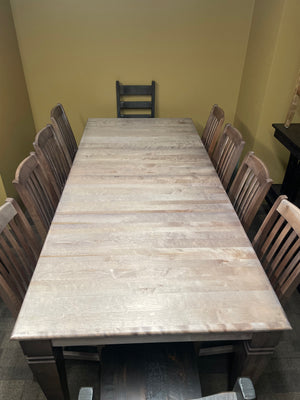 Smooth Birch D431B Harvest Table & 8 761B Chairs in Ash Finish & 2 R752B Chairs in Guinness Finish S-713