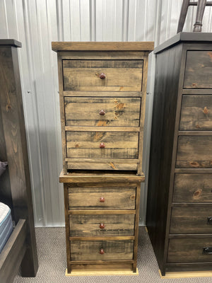 R163P Rustic Pine 3 Drawer Nightstand in Rome Finish S-749