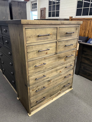 R206AP Rustic Pine 8 Drawer Chest in Lowry Finish S-755
