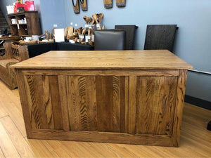 145A Smooth Oak Double Pedestal Raised Panels Desk in Black Walnut Finish