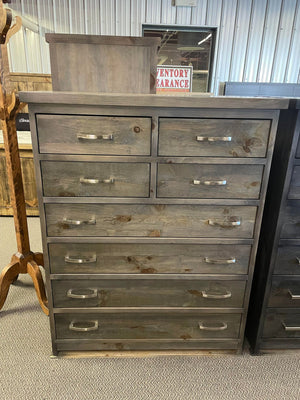 R206AP Rustic Pine 8 Drawer Chest in Ash Finish S-471