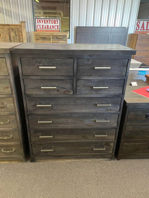 R206AP Rustic Pine 8 Drawer Chest in Smoke Finish S-472