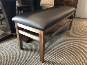 Smooth 782B Birch Bench with Upholstered Black Seat in Ash Finish S-142