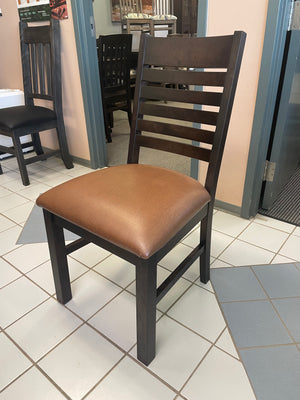 Product: 624B Modern Slat Back Birch Chair with Upholstered Seat in Guinness Finish Regular $689 each