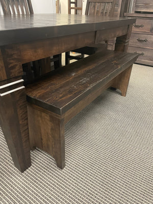 Rustic R082P Bench with Rustic Pine Seat and Smooth Birch Bottom in Guinness Finish S-459