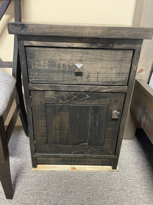 R161P Rustic Pine 1 Drawer & 1 Door Nightstand 2 Available in Ebony Finish S-440