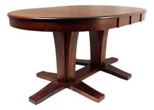 533 Double Bistro Pedestal Oval Table 42"x60" plus 2x18" leaves - Old Hippy Wood Products 2415-80 Ave, Edmonton, AB