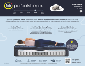 Serta Perfect Sleeper Soul Mate Plush Pillow Top 15" Mattress