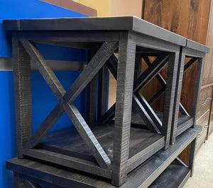 X Style End Table in Ebony