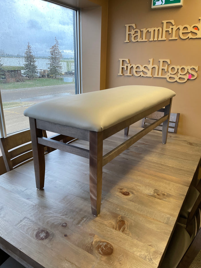 Smooth Birch 782B Bench with Upholstered Seat in Ash Finish S-586