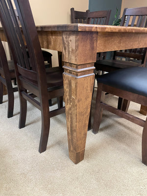Smooth Birch D431B Harvest Table 5/4 in Black Walnut Finish  & 6 761B Chairs in Scotch Finish S-700