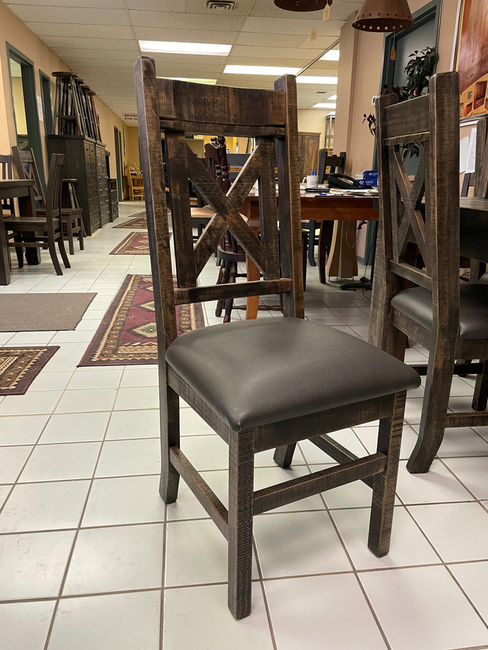 Product: R751B Rustic X Back Chair with Upholstered Seat in Rome Finish Regular $843 each
