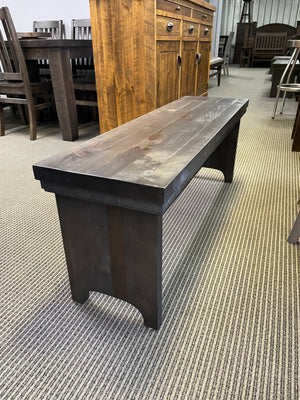 Rustic R082P Bench with Rustic Pine Seat & Rustic Birch Bottom in Smoke Finish S-202