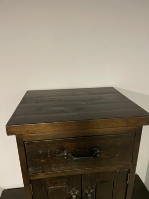 R162P Rustic Pine 1 Drawer & 2 Door Nightstand 1 Available in Guinness Finish S-737