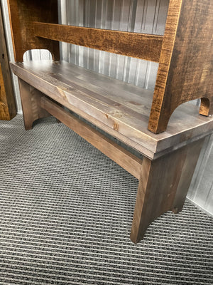 Rustic R082P Bench with Rustic Pine Seat & Smooth Birch Bottom in Ash Finish S-204