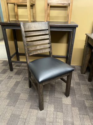Smooth Birch D431B Harvest Table & 6 624B Chairs in Ebony Finish S-706