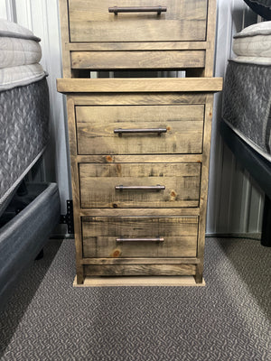 R163P Rustic Pine 3 Drawer Nightstand in Lowry Finish S-748