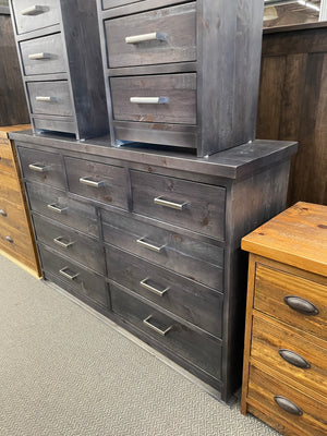 R180P Rustic Pine 9 Drawer Chest in Smoke Finish S-752