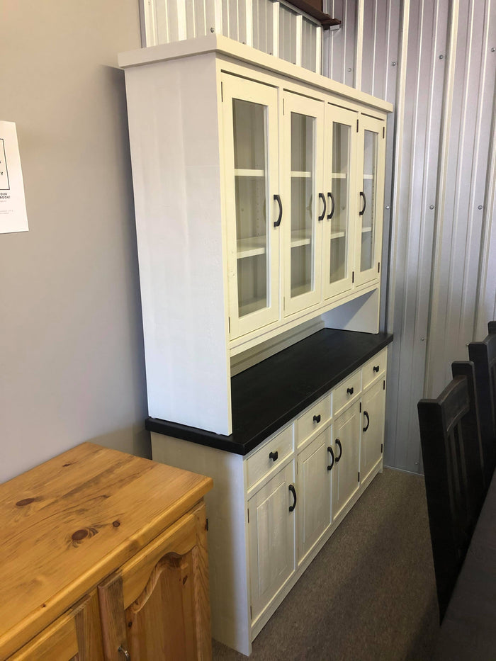 Rustic Pine R317P 4 Door Hutch and Buffet in Whyte and Guinness Finish S-145 Regular $6790