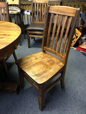 Rustic Pine R513P Round Table & 4 Scholar Chairs in Black Walnut Finish S-120
