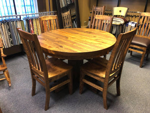 TABLE ONLY Rustic Pine R513P Round Table in Black Walnut Finish - Add Chairs to order with Extra Savings!
