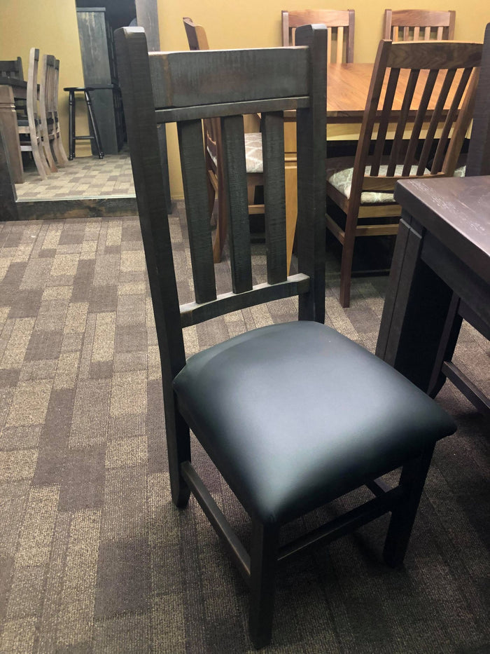 Product: Upholstered Seat R750 Rustic Slat-Back Chair in Guinness Finish Regular $843 each