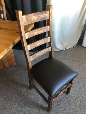 Product: Upholstered R752 Rustic Ladderback-Back Chair in Black Walnut Finish Regular $843 each