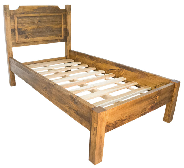 Rustic Square Solid Post Bed with Low Foot Board