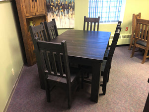 Dark Rustic Table and 6 Chair Set - Old Hippy Wood Products 2415-80 Ave, Edmonton, AB