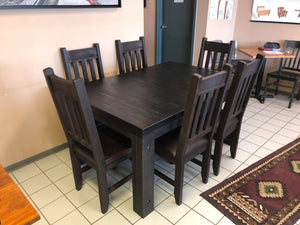 Rustic Table with Rustic Straight Back Chairs - Old Hippy Wood Products 2415-80 Ave, Edmonton, AB
