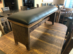 Rustic Bench with Padded Seat - Old Hippy Wood Products 2415-80 Ave, Edmonton, AB