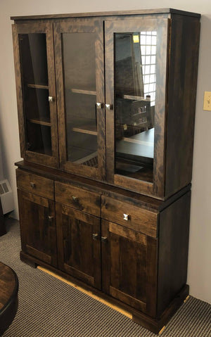 Smooth D313B 3 Door Designer Hutch and Buffet in Guinness Finish S-144