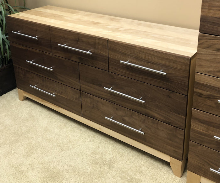 Product: L182W Walnut 7 Drawer Dresser in Natural Finish Regular $7265