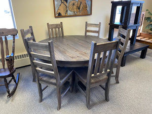 R560P - Rustic Pine 72" Round Table Solid Top