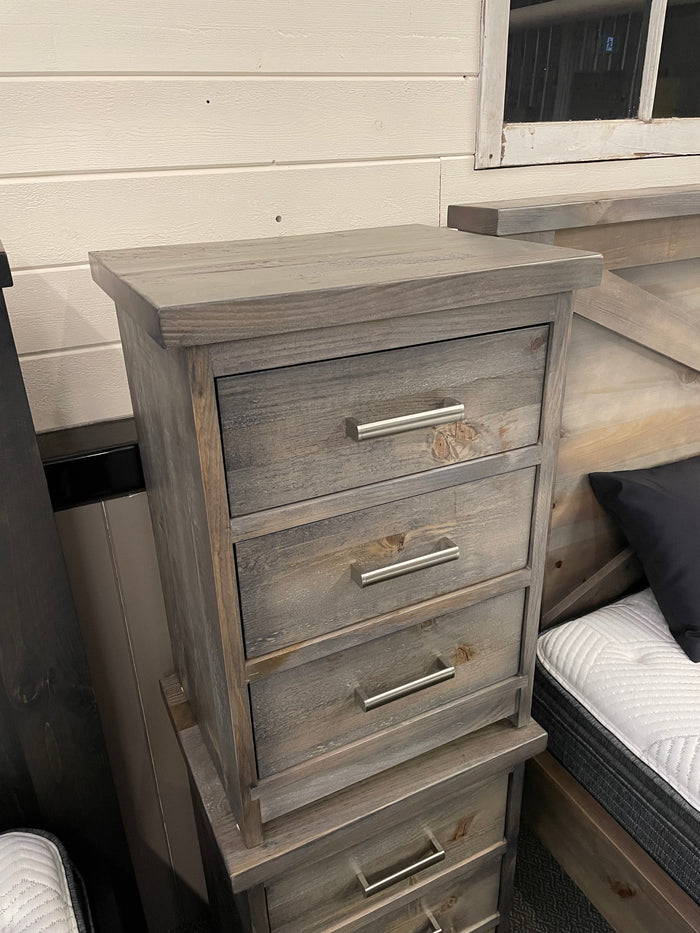 Product: R163P Rustic Pine 3 Drawer Nightstand in Ash Finish Regular $1331 each