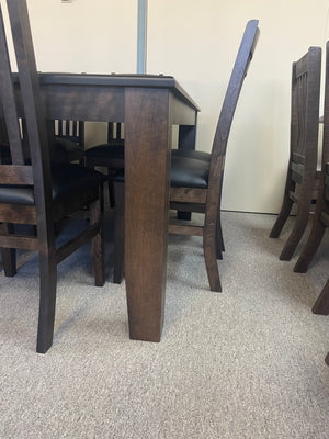 Smooth Birch 421B Harvest Table & 8 Scholar Chairs in Guinness Finish S-427