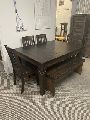 RD431P Rustic Pine Top with Smooth Designer Legs 42"x60" Table plus 2x18" leaves