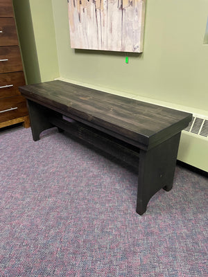 Rustic R082P Bench with Rustic Pine Seat & Rustic Birch Bottom in Ebony Finish S-543