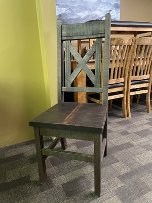 Rustic Birch R418B Drop Leaf Table & 2 Rustic Chairs in Black Walnut and Bourbon Finish S-614