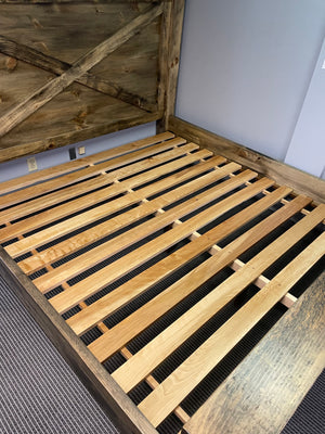 Product: R250P King Barn Door Bed in Lowry Finish Regular $4267