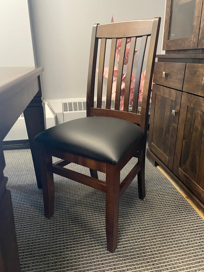 Product: 761B Scholar Chair w/ Upholstered Black Seat in Bourbon Finish Regular $640 each