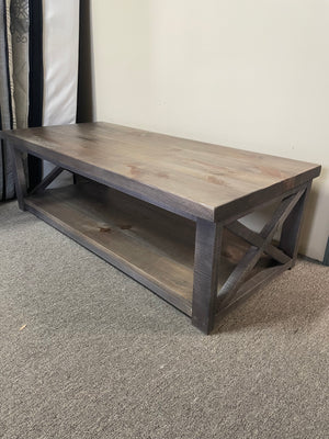 Rustic Pine X Style Coffee Table in Ash Finish C-468