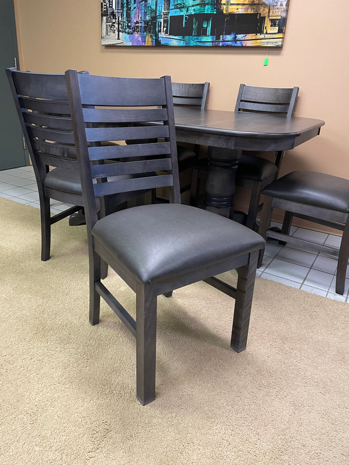 Product: 624B Modern Slat Back Chair w/ Upholstered Seat in Smoke Finish Regular $689 each