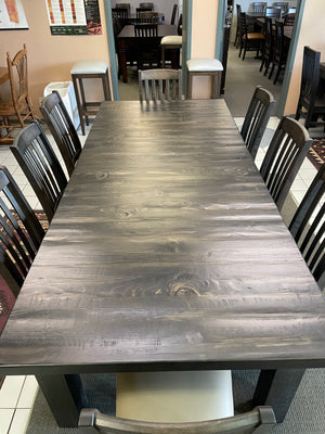 Rustic Pine R460P Monster Table & 8 Scholar Chairs Ebony Finish S-480