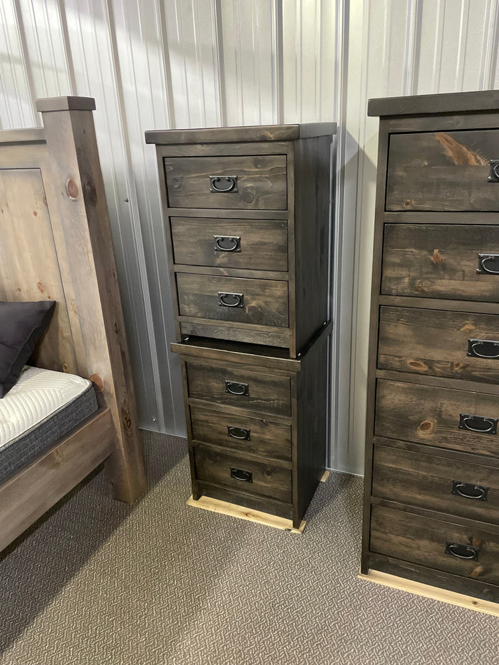 R163P Rustic Pine 3 Drawer Nightstand 2 Available in Ebony Finish S-499