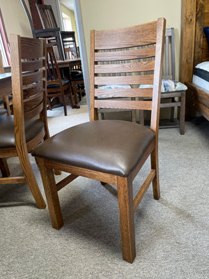 Product: 624 Modern Slat Back Smooth Oak Chair in Black Walnut Finish Regular $738 each
