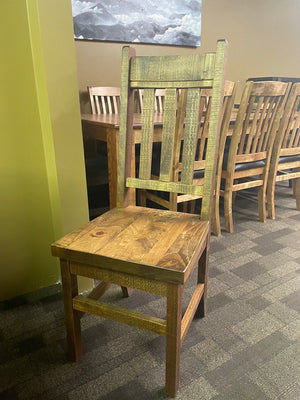Product: R750B Rustic Slat Back Chair with Rustic Pine Seat in Black Walnut Finish Regular $773 each